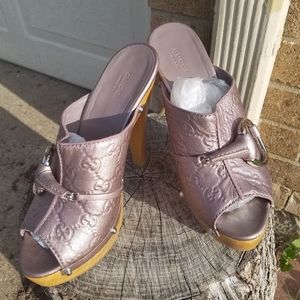 Gucci Horsebit Wooden Platform Pumps